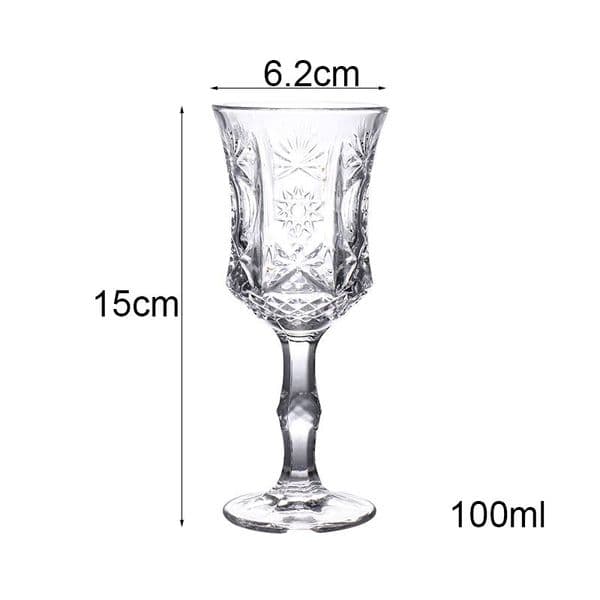 2Pcs Lovely Embossed Wine Glass Vintage Transparent Champagne Glasses Home Wedding Party Goblet Wine Cup Vodka Sake 100Ml Gifts