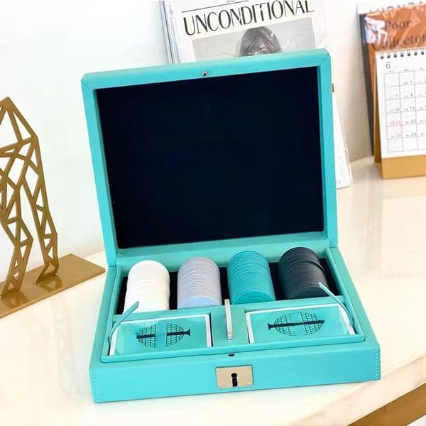Designer Jetton Playing Card Games And Entertainment Supply Cyan Jettons Gift Set 12545