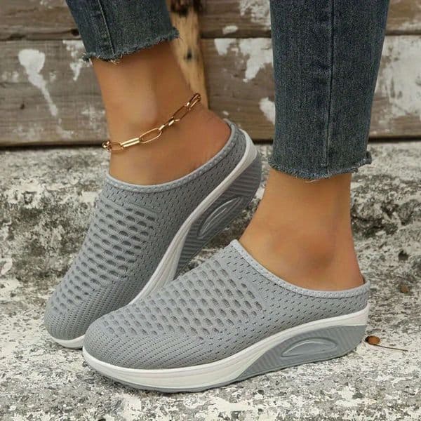 Breathable Beach Outdoors Fashion Women's Mesh with Air-Mesh and Sole Non-slip Shoes Slippers Women