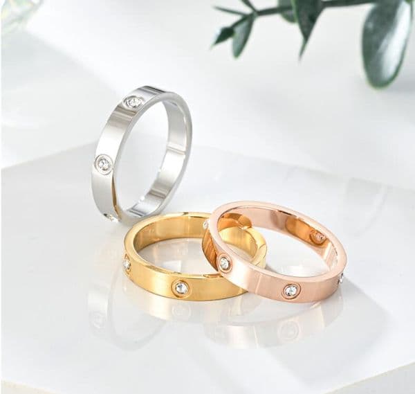 designer ring diamond LOVE Ring Gold Sier Rose 316L Stainless Steel Rings Women men lovers wedding Jewelry Lady Party Original 4mm 5mm 6mm