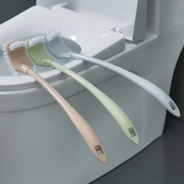 Double Head Toilet Brush Long Handle Toilet Brush Bathroom Thickened Plastic Toilet Brushes No Dead Angle Cleaning Double-sided