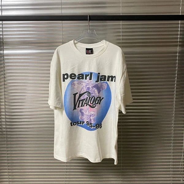 PearI Jam Rock Band Washed Cotton Vintage T Shirt Streetwear Quality Graphics Printing KENIJIMA same men clothing 240531