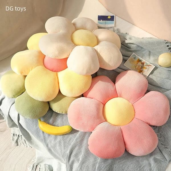 354555cm Stuffed Six Petal Flower Cushion Girly Room Decor Sunflower Pillow Bay Window Chair Seat Bedroom Sofa 240530