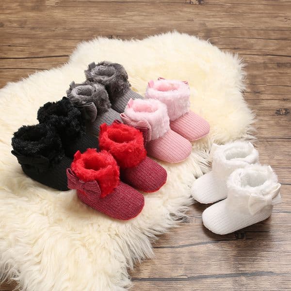 Winter Baby Boots Infant Toddler Warm Fashion Warm Plush Shoes Littlesprouts With Fuzzy Balls First Walkers Kid Shoes 0-18M
