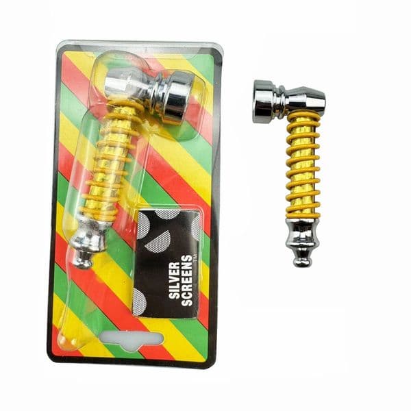 12pcs Protable Metal Spring Pipe Removable Assembly Filter Screen Metal Smoking Pipe With Card Packaging Smoking Pipes