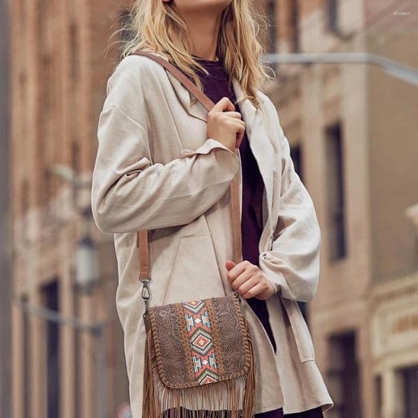 Totes Lock Edge Emed Single Shoulder Small Square Bag With Rope Design Tassel Crossbody zhanyishengli