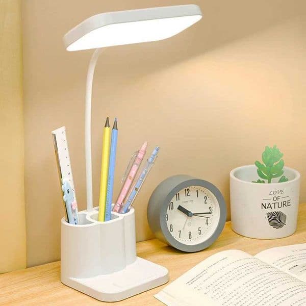 Table Lamp USB 3 Colors Eye Protection Book Reading Night Light LED for College Students Bedside Learning Bedroom Bedside Lamp Z241130