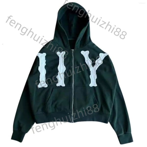 NY Men's Hoodies Letter Printed Embroidery Mens Zip Up Hooded Jacket Casual Hip Hop Streetwear Zipper Sweatshirt For Men Aa1