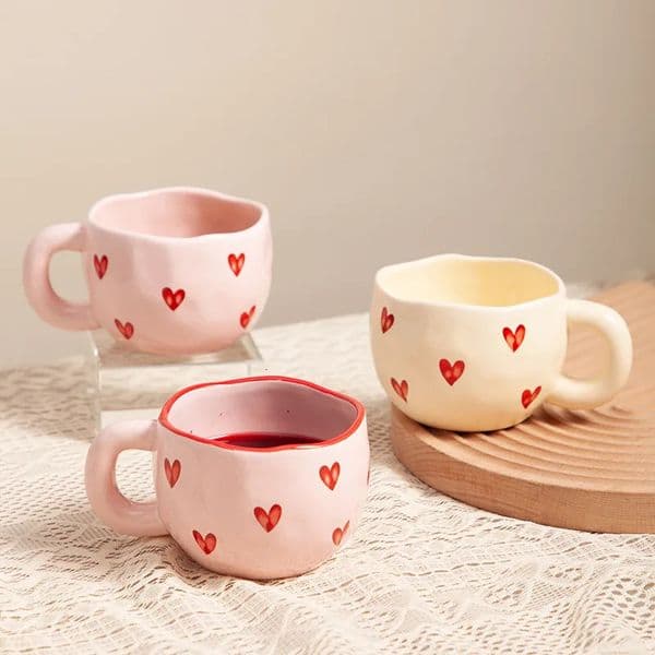 Creative Love Mug High Value Ceramic Water Cup Home Couple Mug Cute Office Delicate Coffee Mug 241202