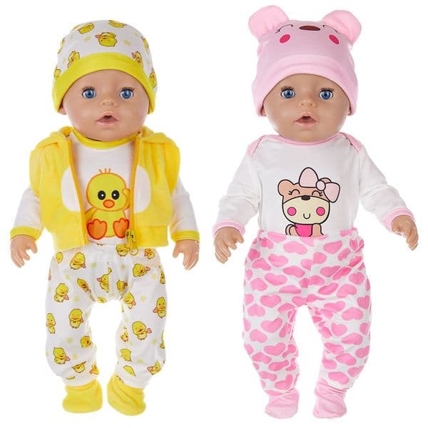 Wholesale 43-45cm Doll Apparel Clothes 18 Inch Lovely Duck Five Piece Suit Costume Baby Born American Girl Birthday Festival Gifts
