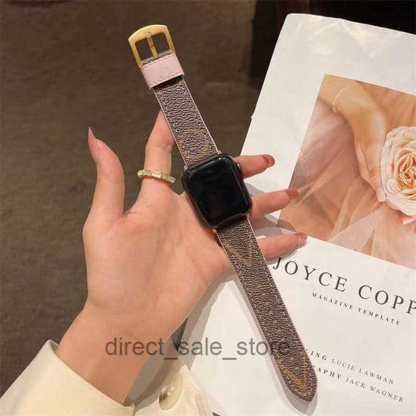 Smart Straps Luxury Apple Watch Band Flower Leather Watchs Strap Wristband For Iwatch 8 7 6 5 4 SE Designer Watchband