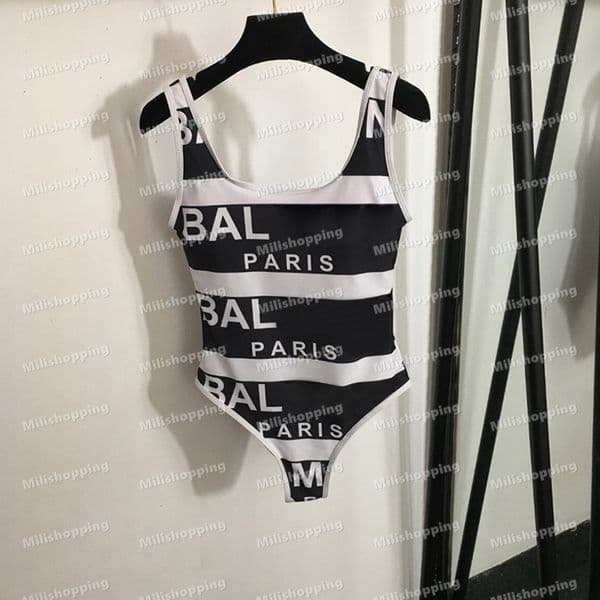 Striped Printed Swimsuit Women Designer Beach Wear Fashion Letter Print Swimwear Contrast Color Swimming Suits