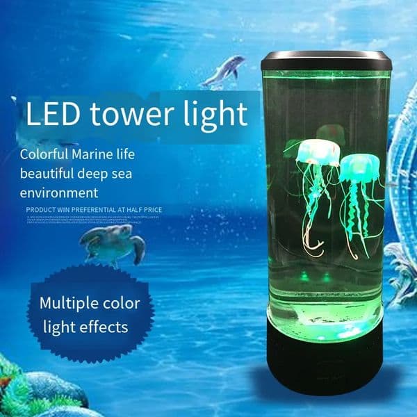 Jellyfish Lamp 7-Color LED Emotional Aquarium Ocean Night Light Used for Home Bedroom Desktop Decoration Childrens Birthday Gifts 241203
