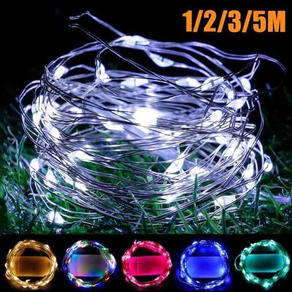 5Meters String Lights LED Copper Wire Strings Battery Powered Garland Fairy Lighting Strings Holiday Christmas Party Decoration Z241203