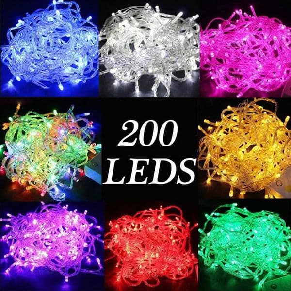 20M Waterproof 110V/220V 200 LED holiday String lights for Christmas Festival Party Fairy Colorful Xmas Decor LED String Lights Z241203