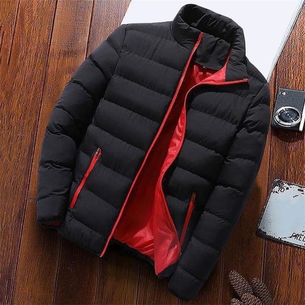 Men Parkas Thick Padded Zipper Clre Winter Coat Solid Color Stand Collar Long Sleeve Casual Jacket Mens Clothing For Daily y241121Z