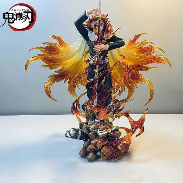 2025 new Action Toy Figures 30cm Demon Slayer Anime Rengoku Kyoujurou Figure Gk Statue Figurine Model Doll Collection Room Decoration Desk T