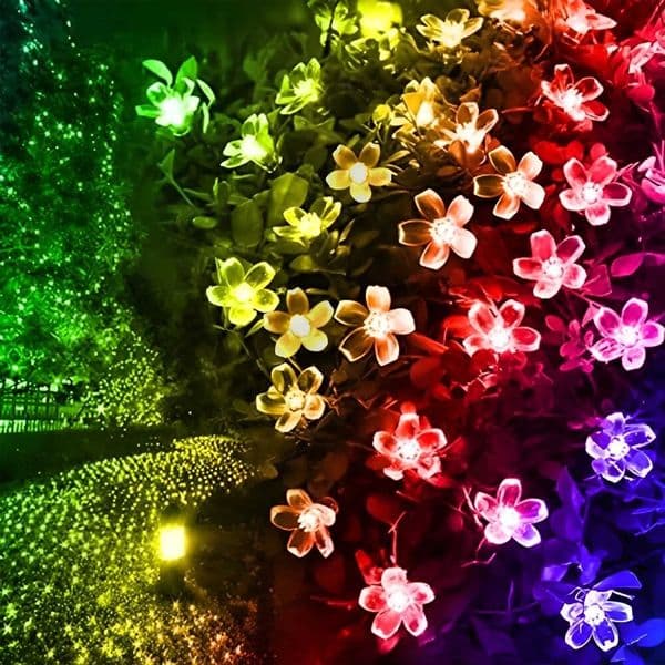 LED Flower String Light Battery Operated Outdoor Cherry Blossom Fairy Lights for Christmas Wedding Party Garden Home Decoration Z241203