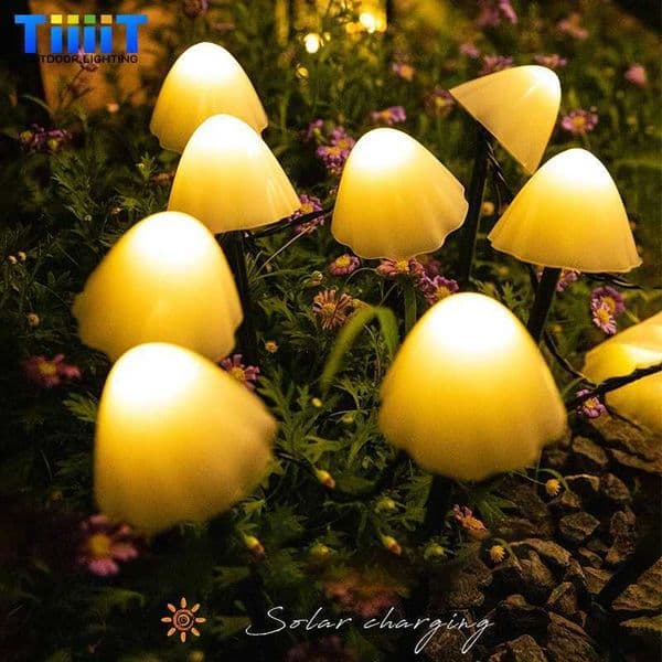 LEDsolar Mushroom Lawn Lamp Outdoor Waterproof 8-mode Fairy Path Landscape Lamp Courtyard Terrace Garden Decorative Light String Z241204