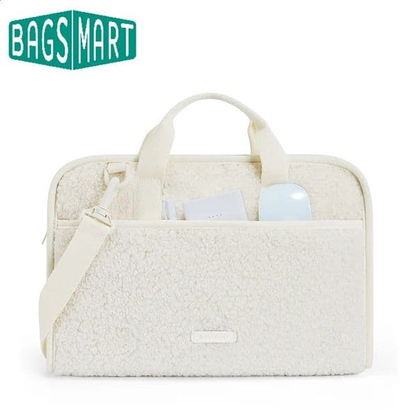 BAGSMART 15-16 inch laptop case lightweight protective sheepskin laptop bag with shoulder straps for comfortable computer cover 241204