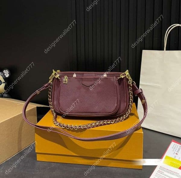 New luxury womens designer bag multi genuine leather chain shoulder crossbody bags pochette casual women handbag purse high quality