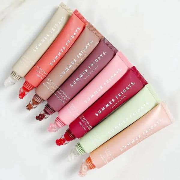 Designer Lipstick Summer Fridays Lip Butter Balm Moisturizing lip plump Smooth Soft Lips Cosmetics Pink Sugar Vanilla Beige Sweet Mint Cherry Birhtday Cake To