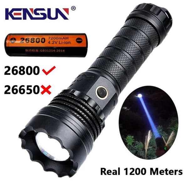 High Power Strong Light Long Range LED Flashlight USB Charging 26800 Lithium Battery Outdoor Telescopic Zoom Long-range Torch Z241204