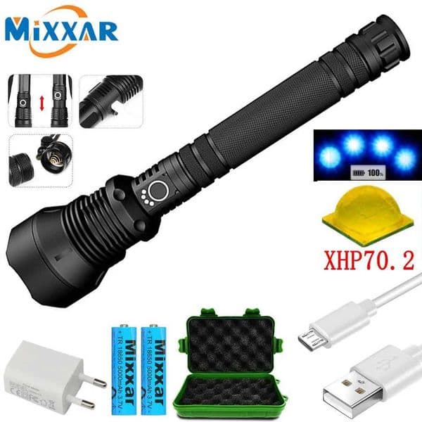 z30 Dropshipping LED Tactical Flashlight XHP70.2 Super Bright Waterproof Zoomable Torch 3 Mode Camping Outdoor USB Lamp Lanterna Z241204