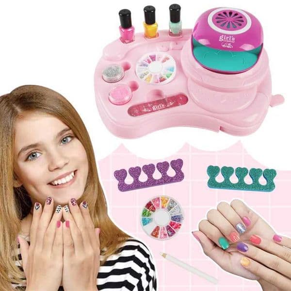 Girls Cosmetics Toys Children Simulation Cosmetics Nail Polish DIY Nail Series Family Toy Birthday Gift SetXJ241204