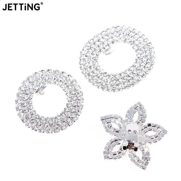 1 piece of womens elegant shoes Rhintones decorative crystal shoes clip bride wedding party shoe accessories 3 styles 241203