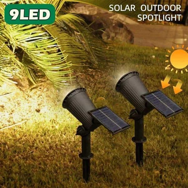 9 LED Solar Lawn Light Adjustable Brightness Spotlight Outdoor IP65 Waterproof Garden Courtyard Landscape Decoration Lighting Z241204