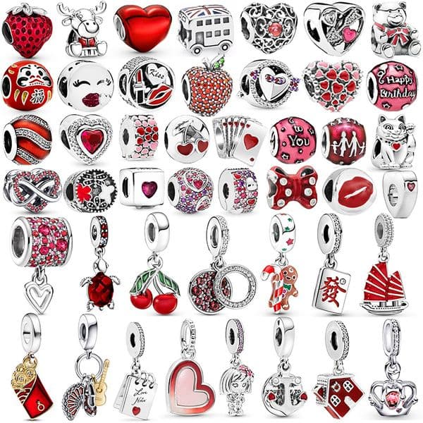 DIY Jewelry Charms Gingerbread Man Pendant Alloy Strawberry Heart Patterns Bracelet Bead DIY Jewelry Findings 001-020