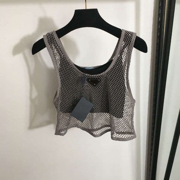 vest designer women brand clothing women summer sweatshirt fashion geometry logo ladies sexy Hollow out vest girl high-quality sleeveless shirt Dec 03
