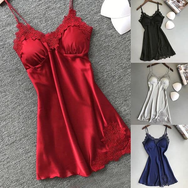 2026 New Women Sexy Lingerie Silk Lace Robe Dress Soft And Breathable Nightdress Nightgown Sleepwear 241204 Free Shipping