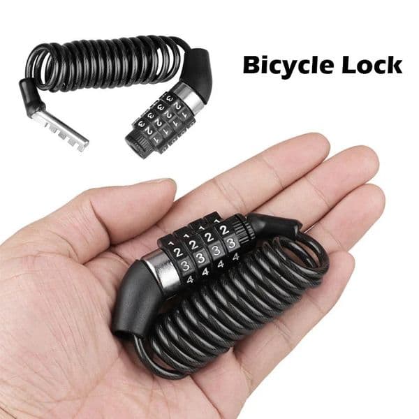 Bicycle Lock Bike Mini 4 Digit Password Wire Mountain Frame Durable Steel Cable Helmet Locks Accessories 241203