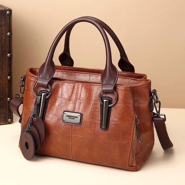 Retro European and American Style Contrasting Color Portable Crossbody Threelayer Largecapacity Pillow Bag for Women 241204