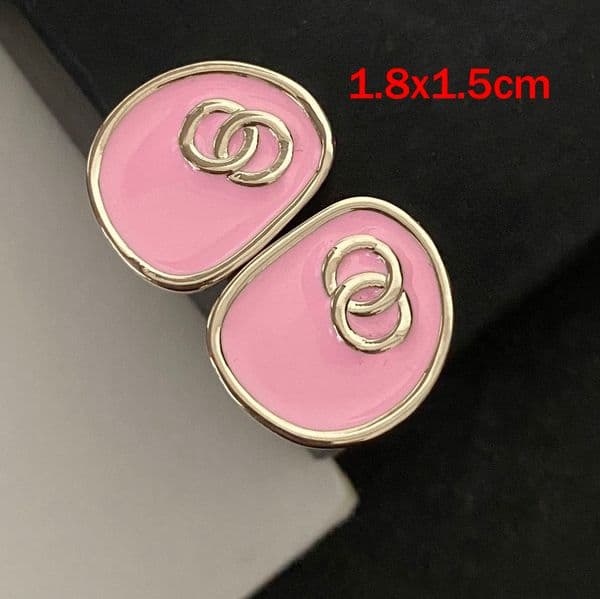 Classic Pink Stud Earrings Crystal Rhinestone Pearl Gold Plated Brass Copper Stamp Round Letter Earring Fashion Womens Elegance Wedding Party Jewelry Accessories