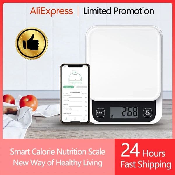 5kg/0.1g/1g Smart Kitchen Scales Nutrition Scale Smart Food Calories Scale Cook Bake Digital Scale with Nutrition Calculator APP 241205