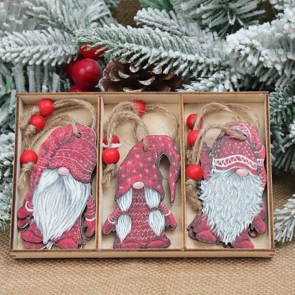 Christmas Wooden Pendant Navidad Natal Noel Tree Faceless Doll Hanging Ornament Christmas Decoration For Home 2024 New Year 2025XJ241206
