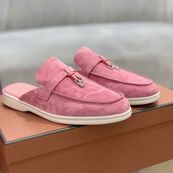 Womens Genuine Flat Classic Vintage Leather Slippers Mens Loafers Shoes