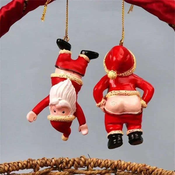 Resin Funny Naked Santa Claus Bare Butt Pendant Christmas Tree Ornaments for New Year Navidad Hanging Xmas Naked Santa Gift ToyXJ241206