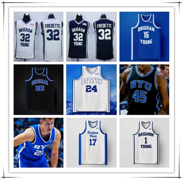 Egor Demin BYU College Basketball Jersey Richie Saunders Fousseyni Traore Kanon Catchings Trevin Knell Dawson Baker Keba Keita Dallin Hall Jimmer Fredette Boskovi