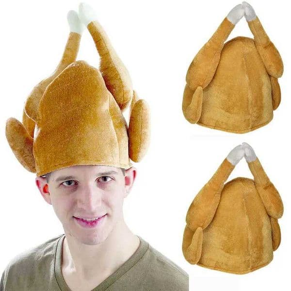 Turkey Thanksgiving Hat Novelty Cooked Chicken Bird Secret Santa Fancy Dress Funny Adults Hat Festival Costume Caps New ArrivalsXJ241207