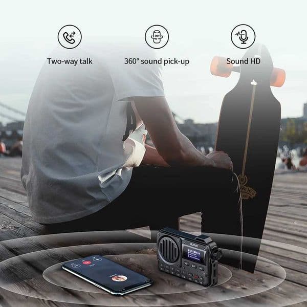 MLOVE BV800 Super-Portable Bluetooth Speaker with FM RadioLCD Screen Display Antenna AUX Input USB Disk TF Card MP3 Player X2505056
