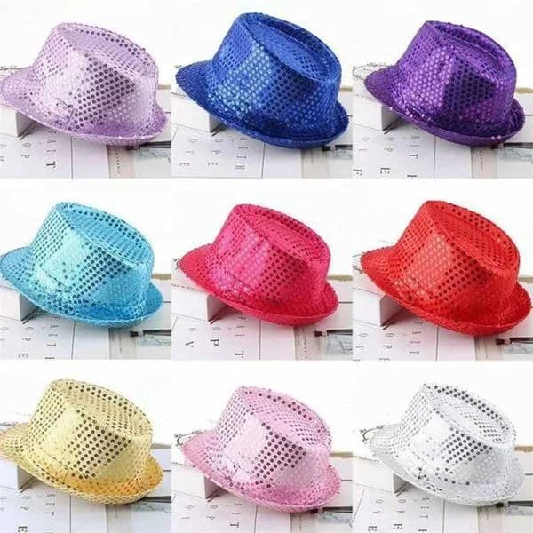 1 PC Sequins Embellished Jazz Dance Hat Show Party Street Dance Role Play Props Performance Costume Womens MensXJ241207