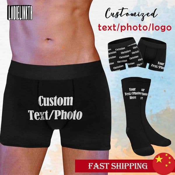 Customized mens boxing socks personalized and fun boxing socks with text patterns Valentines Day gifts X241207