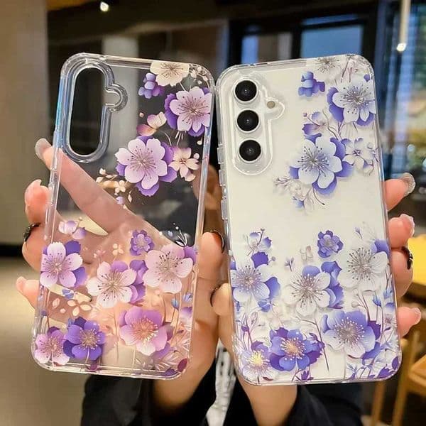 New Arrival floral shell suitable for S25 S23 Super FE S22 Plus A16 A55 soft transparent hard acrylic bumper shock-absorbing cover Z241209