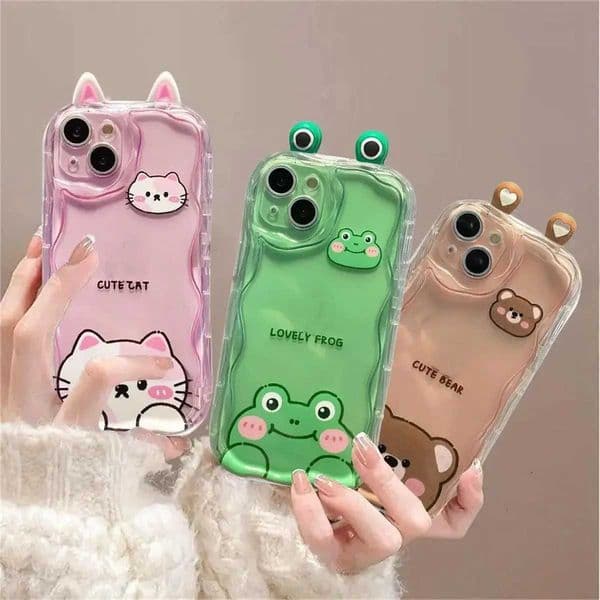Designer Phone Case For Galaxy A55 A15 A25 A35 A05 A05S A10 A11 A13 A14 S25 S24 Ultra Plus S24FE 3D Cute Rabbit Bear Frog Cat Ear Doll Box M241209