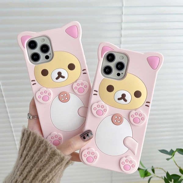 Hot Sale Kawaii Rilakkuma Bear Soft Silicone Cover Shell for Galaxy A03S A14 A53 A54 S10 S20 S21 S22 S23 S24 Plus Ultra FE T241209