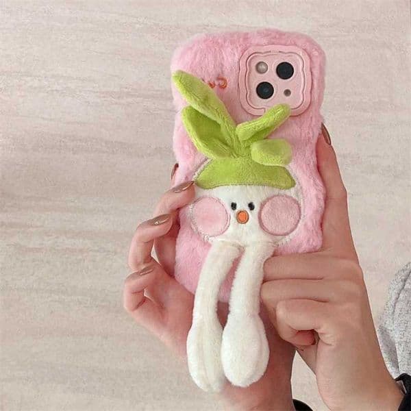 Suitable for iPhone 16 15 14 13 Pro Max 14 Plus 15 Plus Cute Plush Cartoon Plush Cover Phone Case M241209